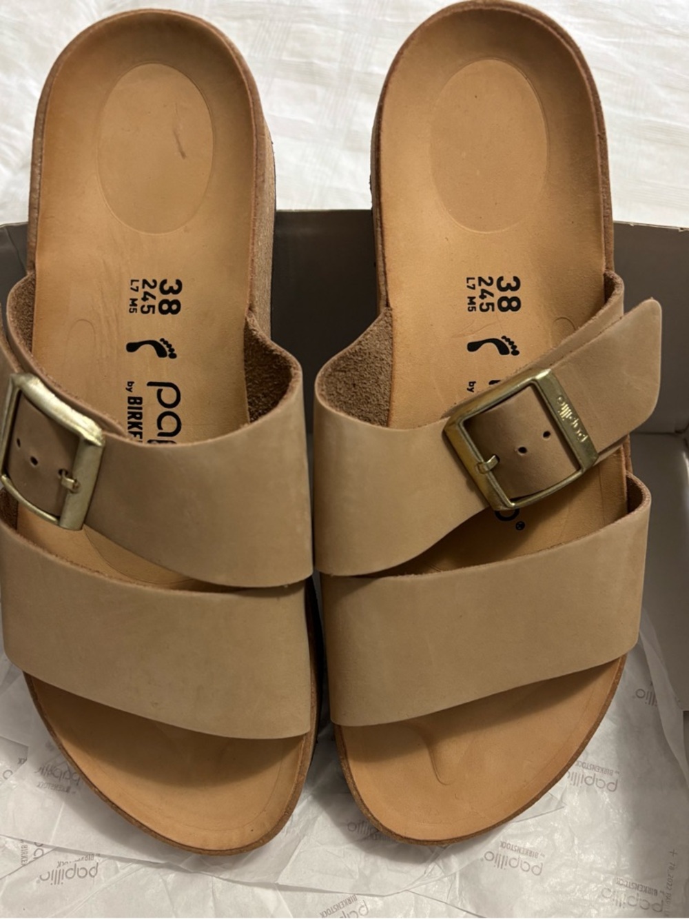 NEW wedges sandals  Papillio by Birkenstock size 38 (7-7.5)narrow